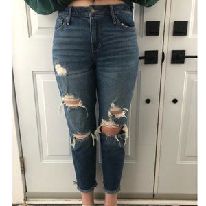 Hollister High-Rise Ripped Mom Jeans